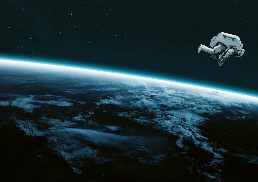 Astronaut floating in space