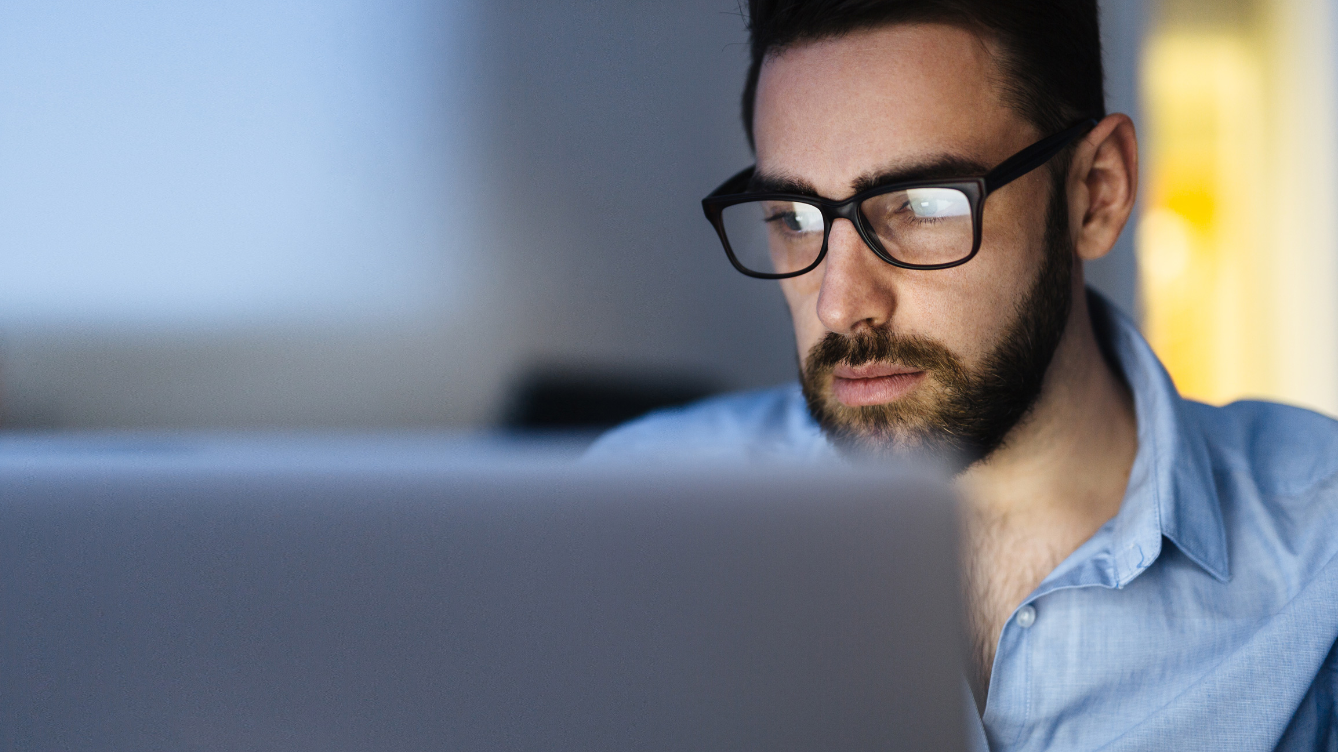 Man working on laptop