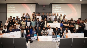 Group Photo of Emirates Robotics Competition winners