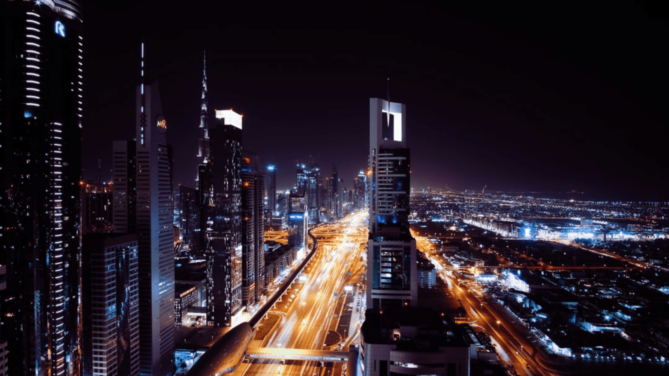 Dubai Skyline at night